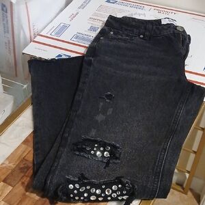 Indigo Rein Black Distressed Skinny Jeans
